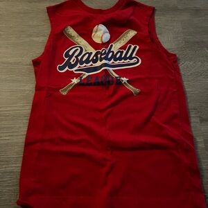 Hanes Red Baseball Kids Tank Top